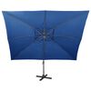 vidaXL Zweefparasol met dubbel dak 400x300 cm azuurblauw