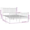 vidaXL Bedframe met hoofd- en voeteneinde metaal wit 135x190 cm