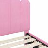 vidaXL Peuterbedframe met hoofdbord Roze 80 x 160 cm Stof