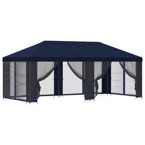 vidaXL Paviljoen met zijwanden 6 x 3 m Blauw Polyester en staal 190