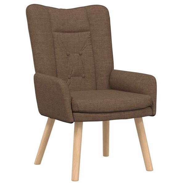 vidaXL Fauteuil Bruin 63 x 67 x 94 cm Stof en multiplex
