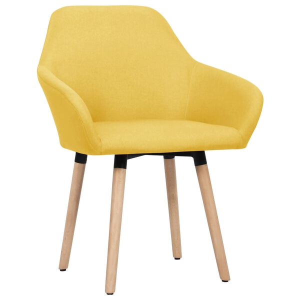 vidaXL Eetkamerstoelen 2 st stof geel