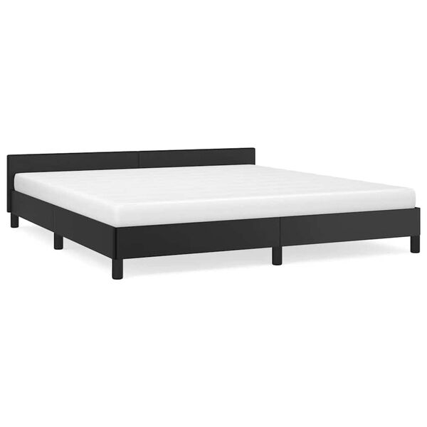 vidaXL Bedframe met hoofdeinde zonder matras 180x200 cm zwart
