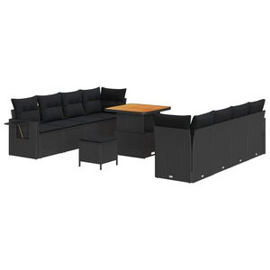 vidaXL Tuin Sofa Set Zwart poly rattan