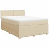 vidaXL Boxspring met matras stof cr&egrave;mekleurig 140x190 cm