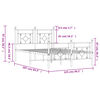 vidaXL Bedframe met hoofd- en voeteneinde metaal wit 120x200 cm