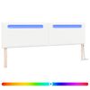 vidaXL LED Hoofdbord Wit 200 cm Nep Leer