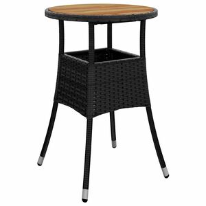 vidaXL Tuintafel &Oslash;60x75 cm acaciahout en poly rattan zwart