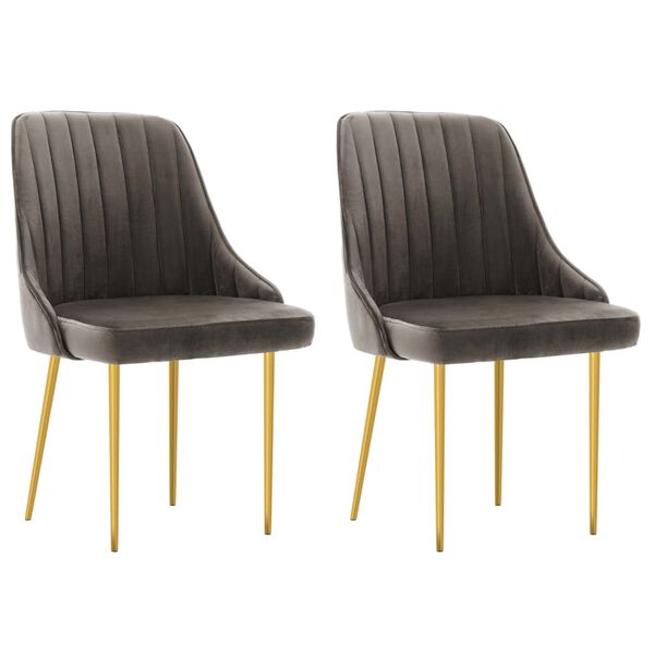 vidaXL Eetkamerstoelen 2 st fluweel donkergrijs