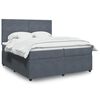 vidaXL Boxspring met matras fluweel donkergrijs 200x200 cm