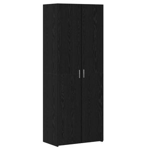 vidaXL Hoge kast Zwart Eiken 70 x 42,5 x 185 cm