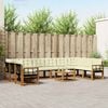 vidaXL Buiten bankenset met kussen 11 pcs Natuurlijk en Cr&egrave;me