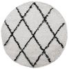 vidaXL Vloerkleed PAMPLONA shaggy hoogpolig &Oslash; 280 cm cr&egrave;me en zwart