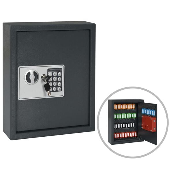 vidaXL Sleutelkluis 30x10x36,5 cm donkergrijs