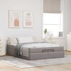 vidaXL Bedframe met matras met matras 2 pcs Taupe Stof