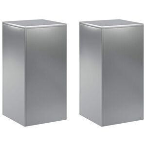 vidaXL Plantenstandaard 2 pcs zilver 30 x 30 x 60 cm Roestvrij staal