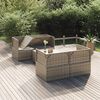 vidaXL 5-delige Loungeset met kussens poly rattan grijs