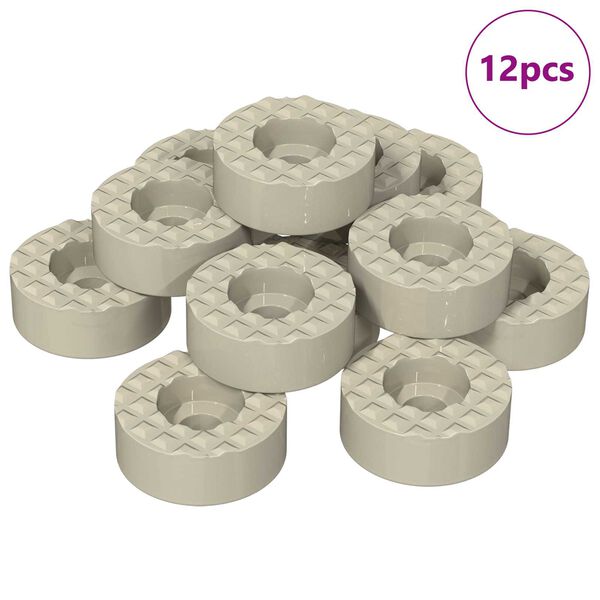 vidaXL Stoelpoot Vloerbeschermers 12 pcs Doorzichtig &Oslash; 15 x 16 mm PVC