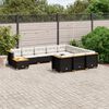 vidaXL 11-delige Loungeset met kussens poly rattan zwart
