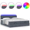 vidaXL Ottoman bed met matrassen en LED's 160x200cm fluweel
