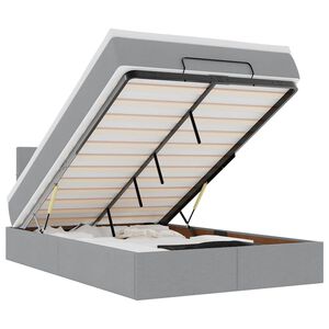vidaXL Ottoman bed met matras en LED's 120x190 cm stof lichtgrijs
