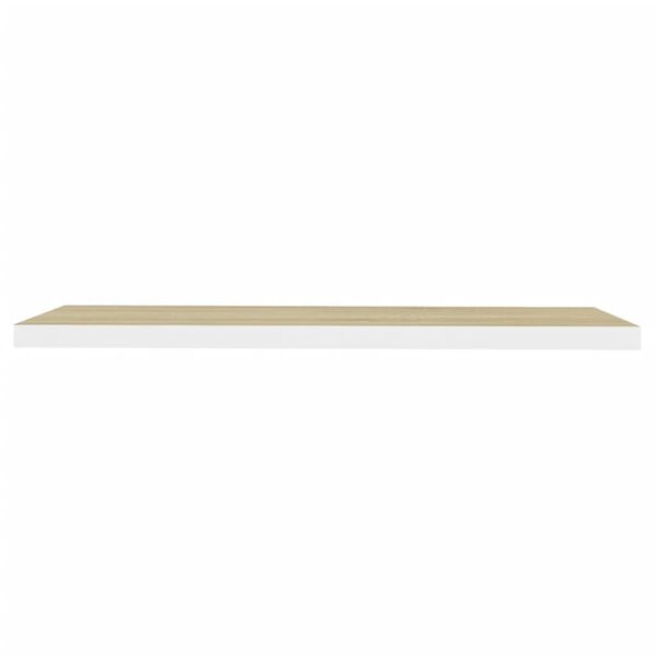 vidaXL Wandschap zwevend 90x23,5x3,8 cm MDF eikenkleurig en wit