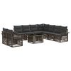 vidaXL Tuinbankenset 10 st Grijs en Donkergrijs poly rattan