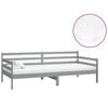 vidaXL Slaapbank met matras massief grenenhout grijs 90x200 cm