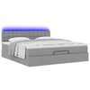 vidaXL Ottoman bed met matras en LED's 160x200 cm stof lichtgrijs