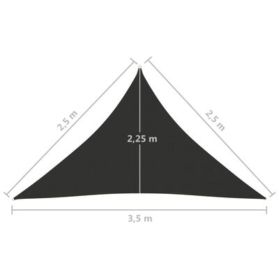 vidaXL Zonnescherm driehoekig 2,5x2,5x3,5 m oxford stof