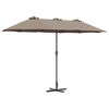 vidaXL Tuinparasol Taupe 370 x 197 x 239 cm Polyester en Aluminium