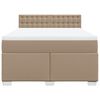 vidaXL Boxspring met matras kunstleer cappuccinokleurig 140x190 cm