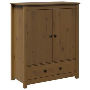 vidaXL Hoge kast 83x41,5x100 cm massief grenenhout honingbruin