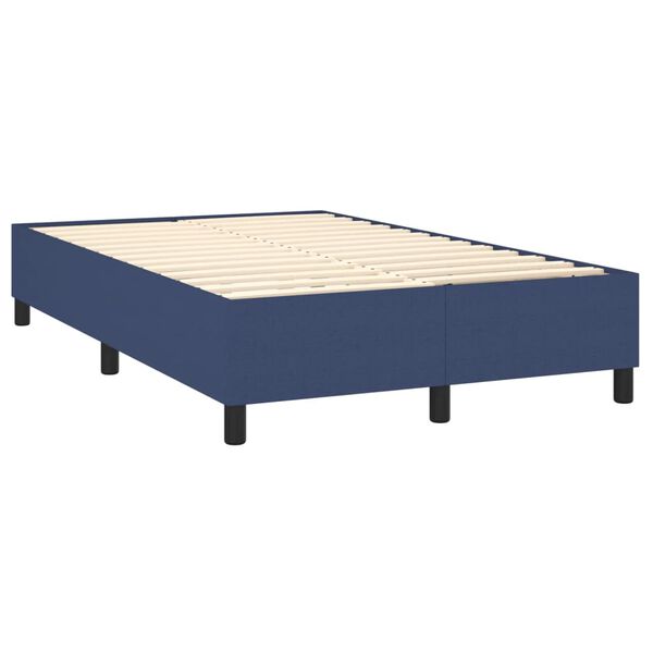 vidaXL Boxspring met matras stof blauw 120x200 cm