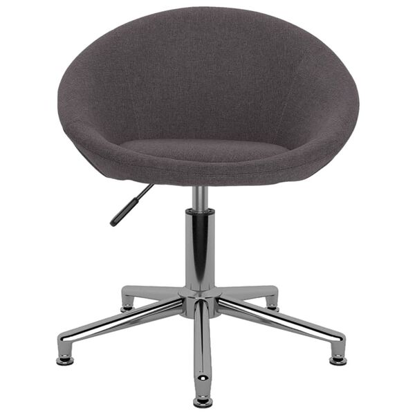 vidaXL Eetkamerstoelen 4 st draaibaar stof taupe