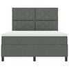 vidaXL Boxspringbed met matras Donkergrijs 160 x 200 cm Stof