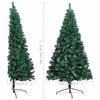 vidaXL Kunstkerstboom met verlichting en kerstballen half 180 cm groen