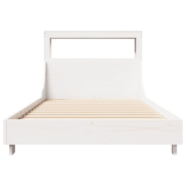 vidaXL Bedframe zonder matras massief grenenhout wit 90x200 cm