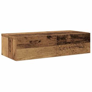vidaXL Wandschap met lades 60x26,5x15 cm bewerkt hout oud houtkleurig