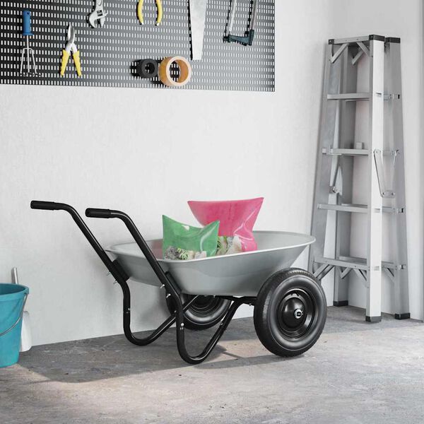 vidaXL Vervanging voor kruiwagenlade Zilver 90 x 63 x 28 cm Staal