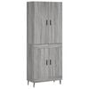 vidaXL Hoge kast 69,5x34x180 cm bewerkt hout grijs sonoma eikenkleurig