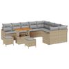 vidaXL Tuin Sofa Set met kussen met opslag 12 pcs Beige en Licht Grijs