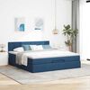 vidaXL Ottoman bed met matras en LED's 160x200cm stof blauw
