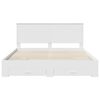 vidaXL Bedframe met hoofdeinde met lade Wit 200 x 200 cm Bewerkt hout