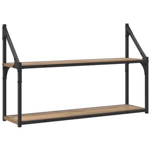 vidaXL Wandplank Muurmontage Artisanaal eiken 80 x 21 x 51 cm