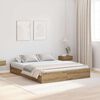 vidaXL Opbergbedframe met lade Artisan Eiken 135 x 190 cm Bewerkt hout
