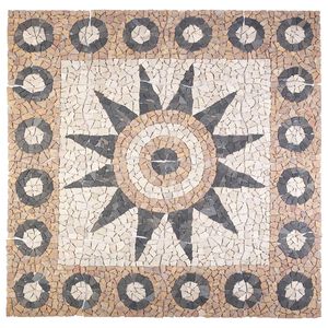 vidaXL Mosaic Tiles Bloem Patroon Meerkleurig 120 x 120 cm Marmer