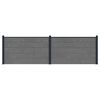 vidaXL Hekpaneel 2 pcs WPC en Aluminium Grijs