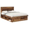 vidaXL Bedframe met hoofdeinde Oudhout 150 x 200 cm Massief grenenhout