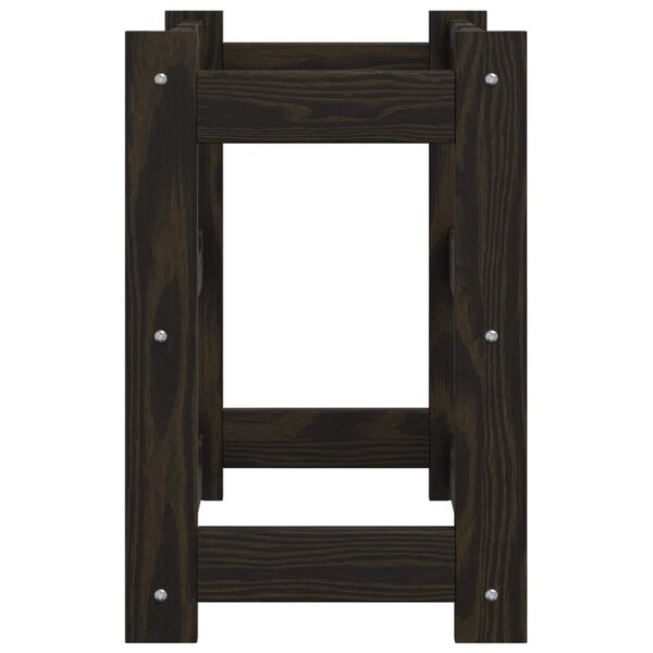 vidaXL Wijnrek voor 12 flessen massief grenenhout zwart